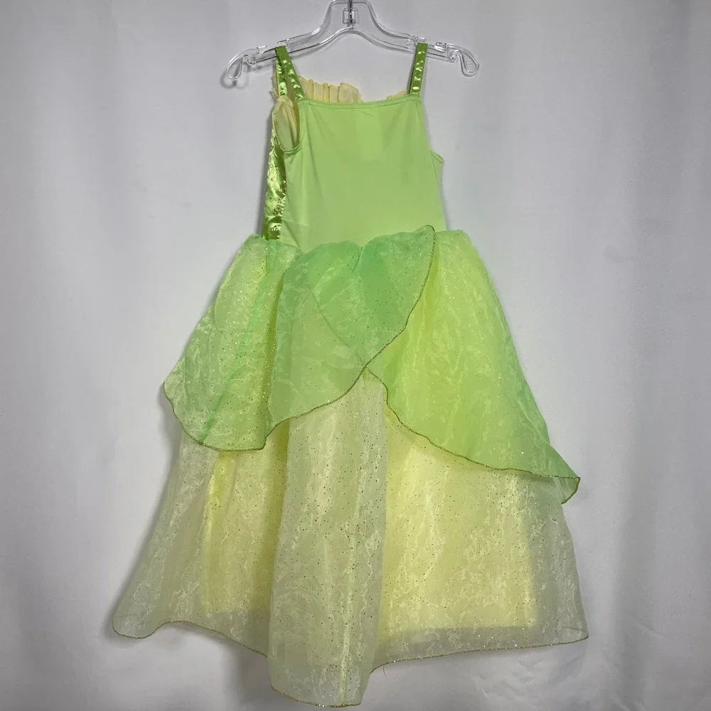 Disney Princess Tiana Green Sequined Costume Dress Girl's Sz 5/6 - Picture 6 of 8